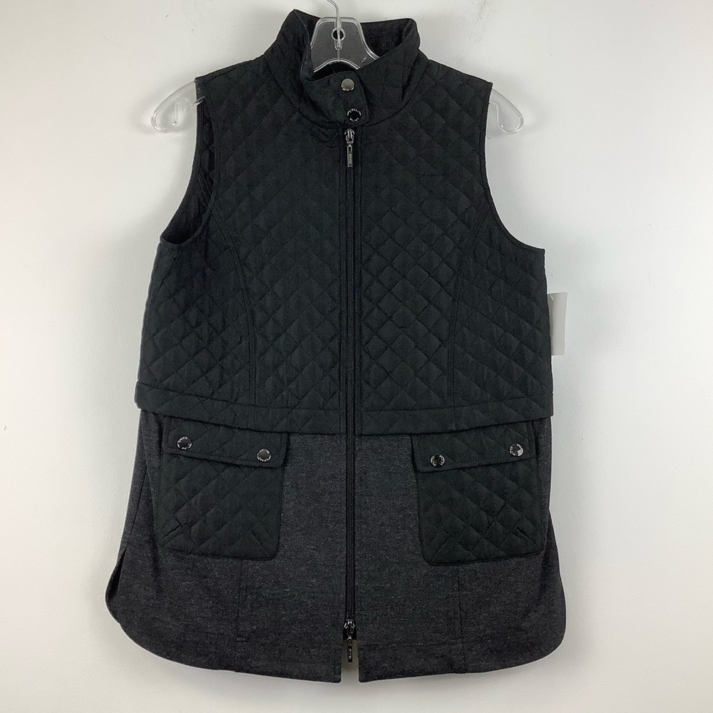 Equestrian Look Quilted and Knit Vest